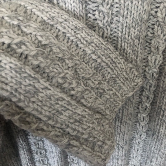 Handmade Chunky Knit Coastal Fisherman Crewneck Pullover Sweater Medium Large - Picture 4 of 7